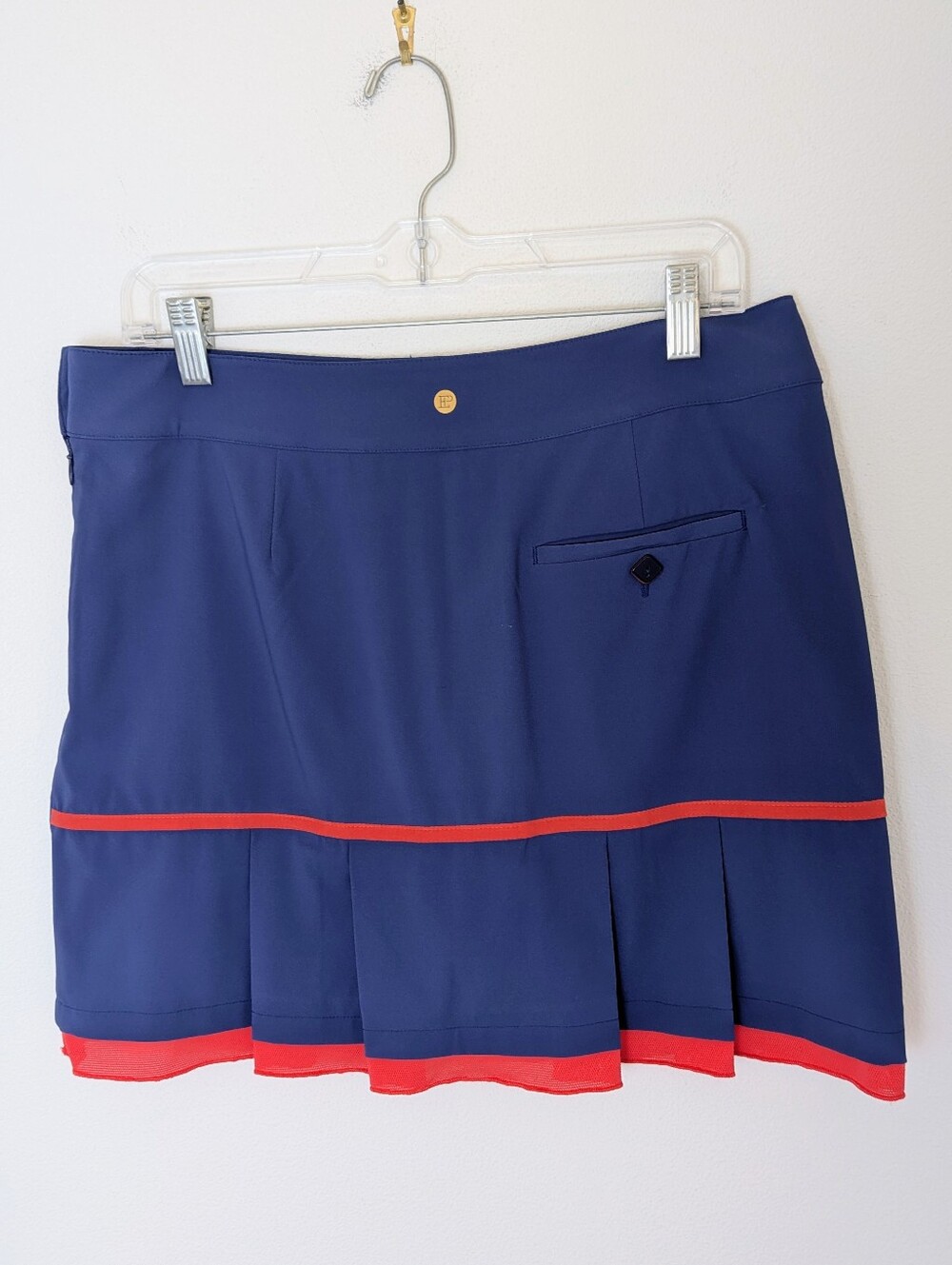 EP New York Pro Golf Tech Skort size 6 Navy Red Mesh Ruffle Accent Tennis EUC